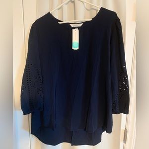 Market & Spruce Stitch Fix Hersten Embroidery Sleeve Top Blue 2XL